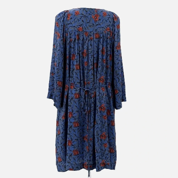 Free People Tallula Wide Sleeve Boho Dress in Blue Combo - Size Large - Picture 6 of 9